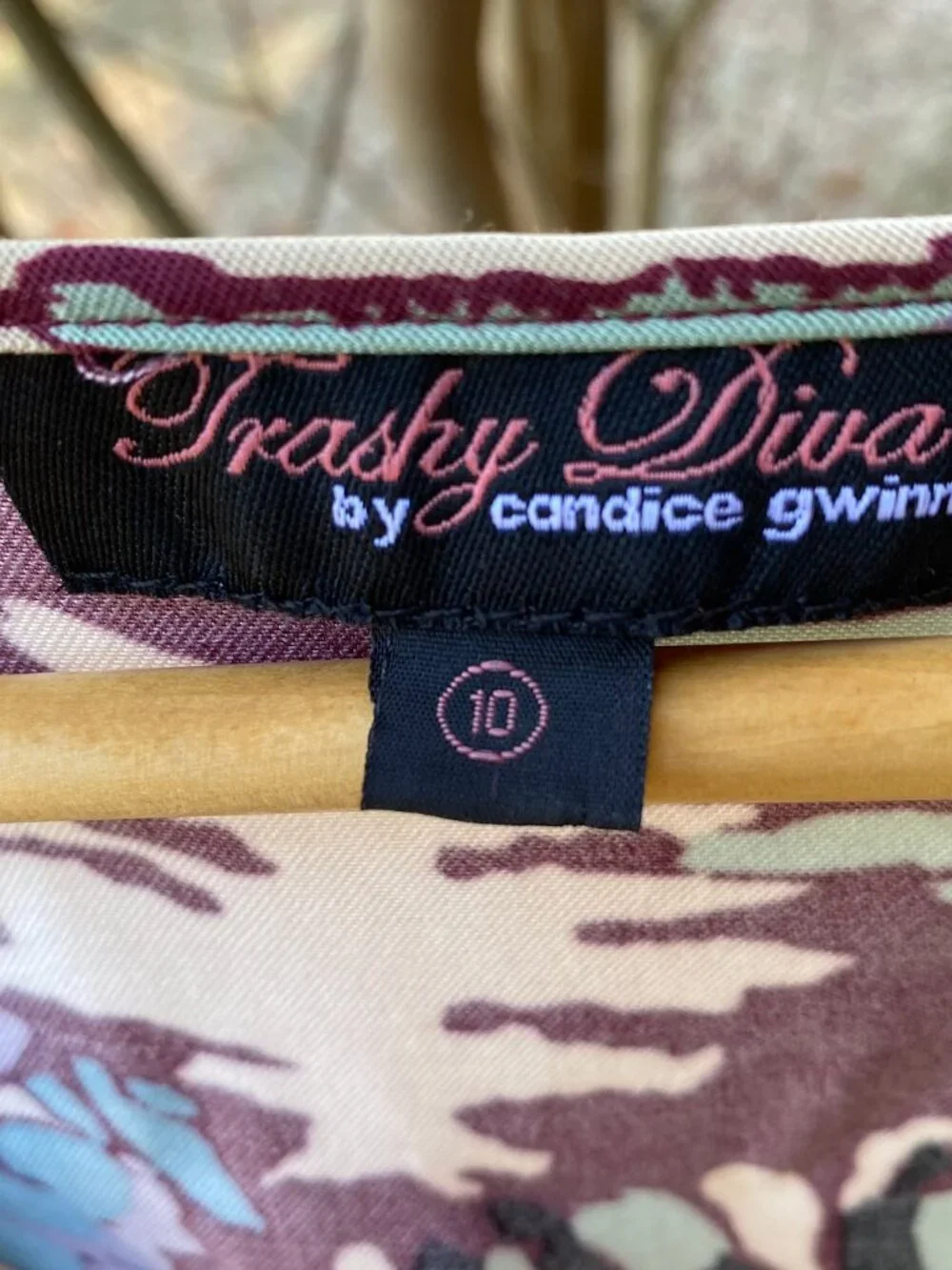 Trashy Diva Stretch Rayon Abstract Floral 1940s Style Dress - Size 10 - Picture 6 of 13